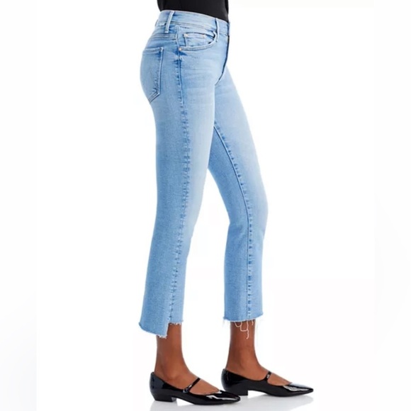 MOTHER THE INSIDER CROP STEP FRAY IN CRAFTY SIDE EMBROIDERED LIGHT WASH HI RISE - Picture 3 of 16